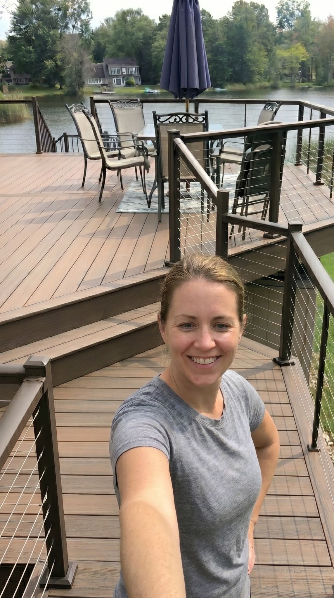 Lisa W. with their new deck