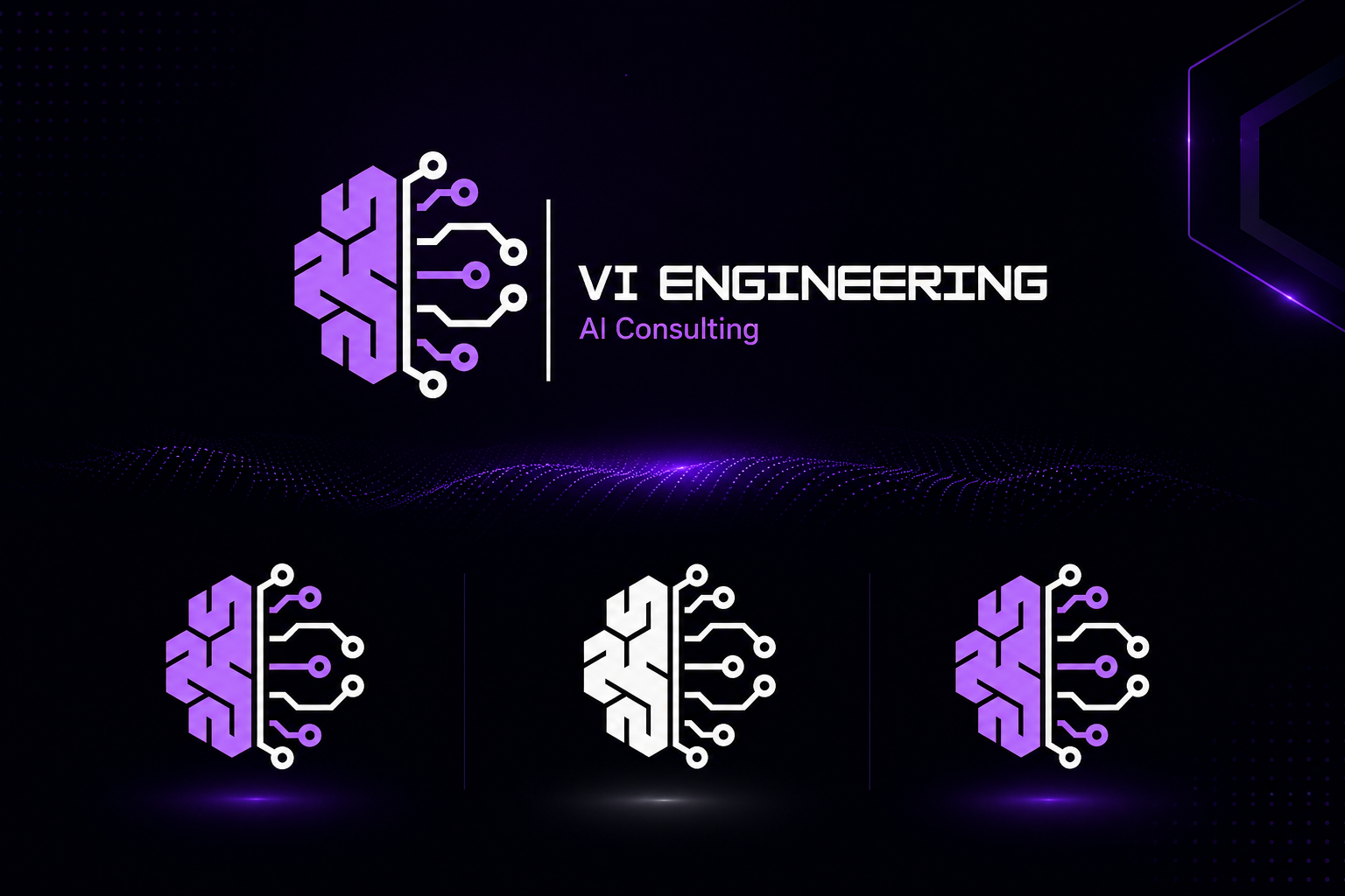 VI Engineering complete brand identity system - logo variations and color palette