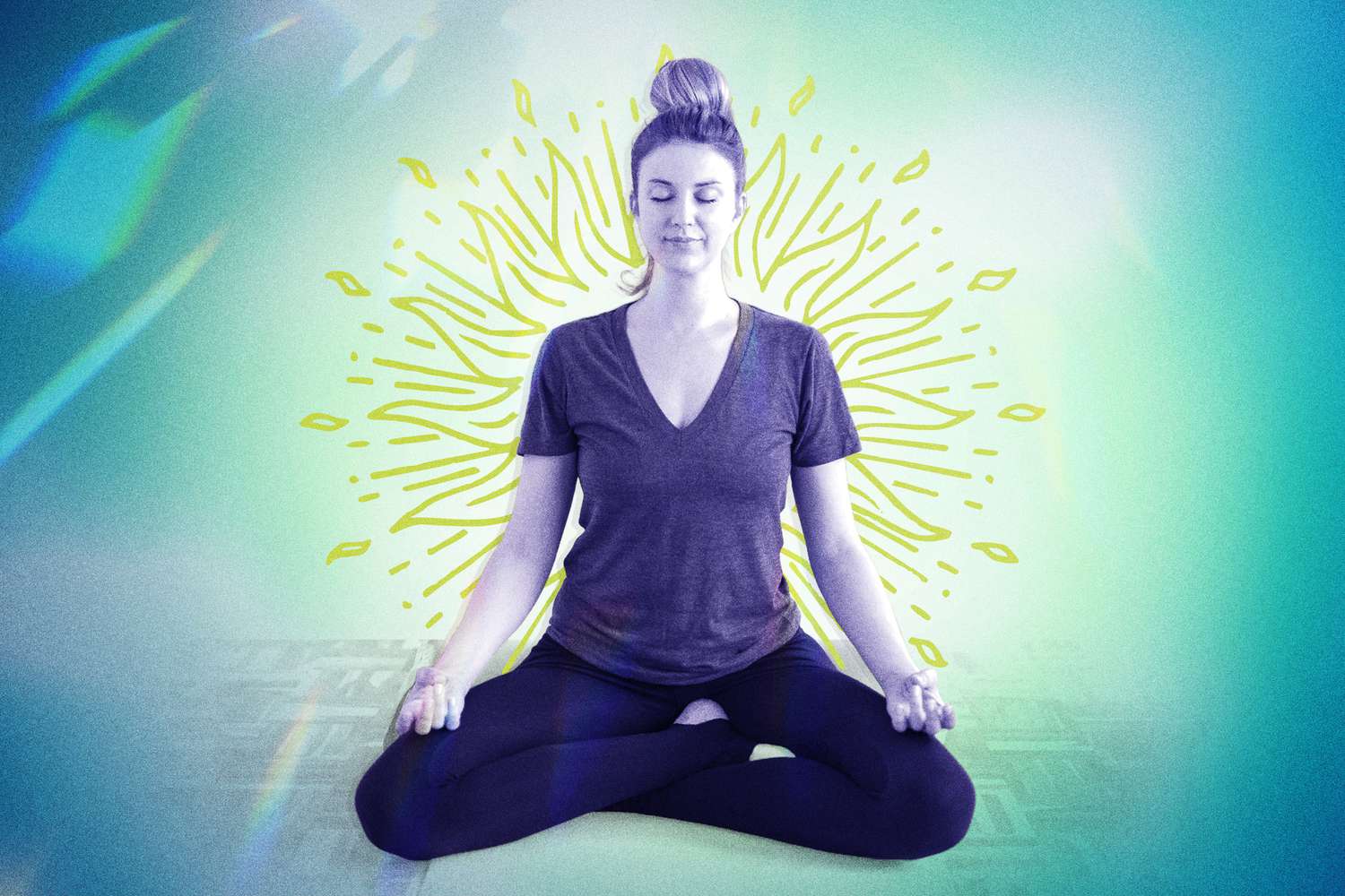 Woman Meditating with Energy Aura — Manifestation Imagery