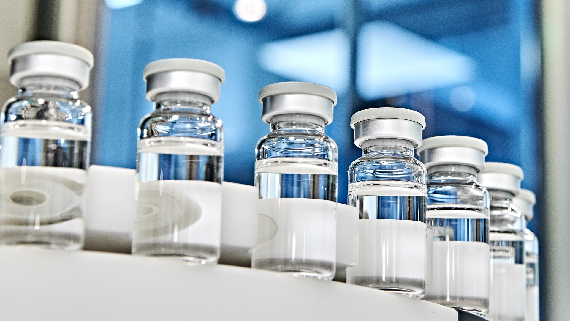 Pharmaceutical vials on a precision production line
