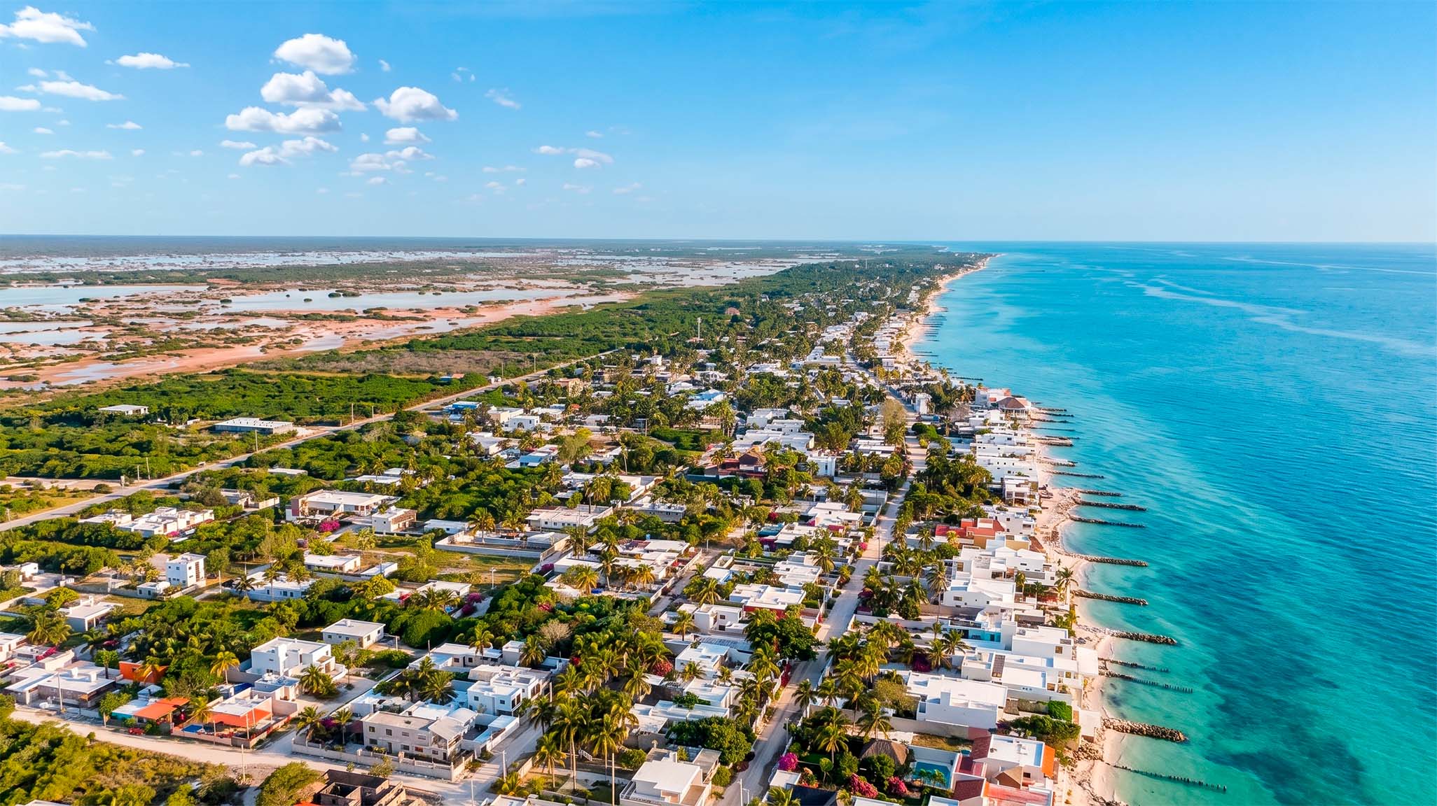 Vista aérea de Chuburná Puerto, Yucatán