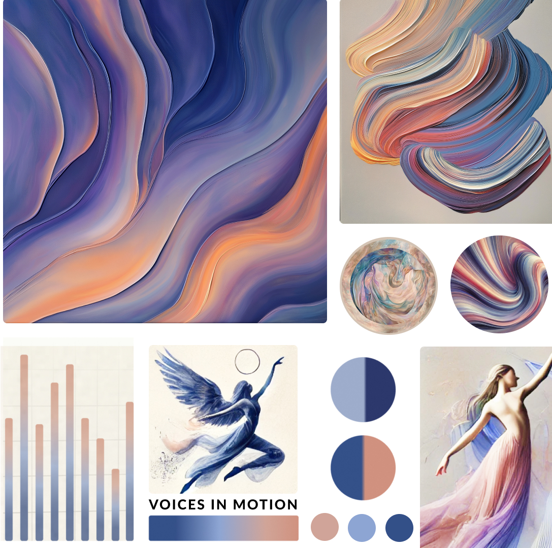 Voices in Motion - Flowing abstract shapes representing movement and music