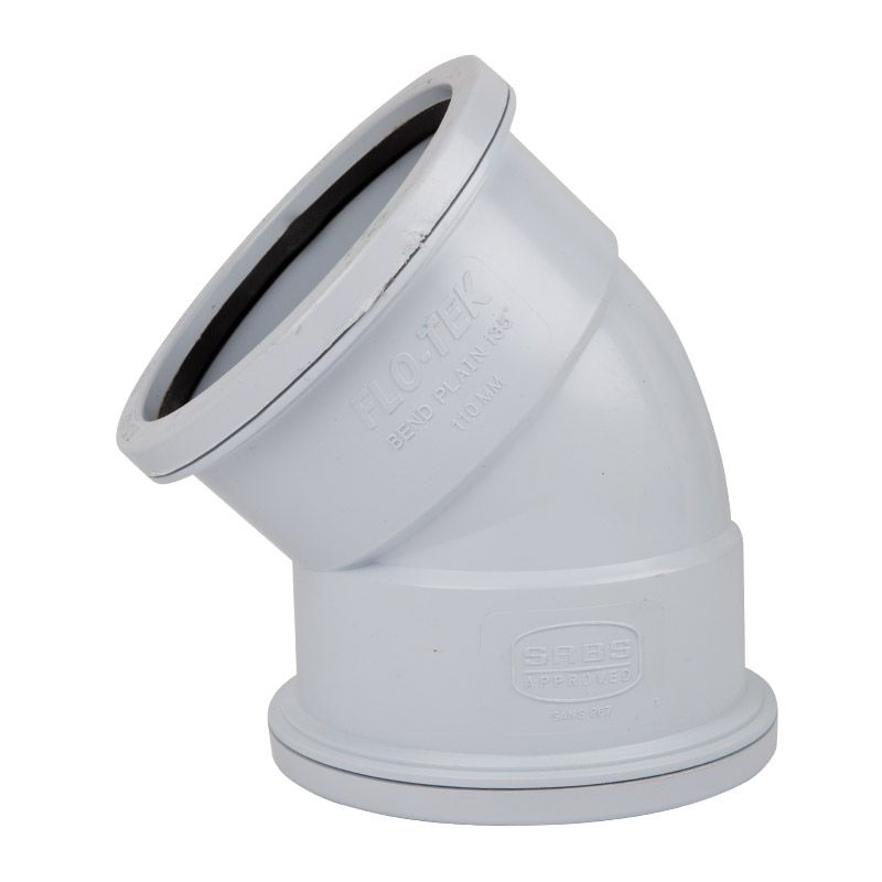 Waste Bend 45 Deg SV Plain 110mm SABS