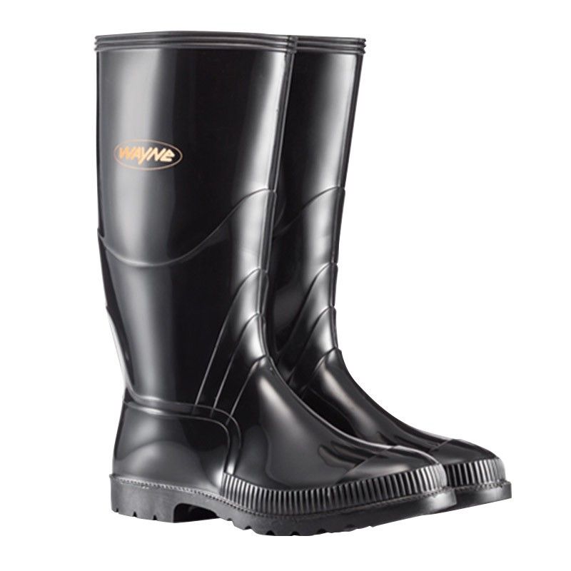Wayne Gumboots Mens Knee Length Black Size 9