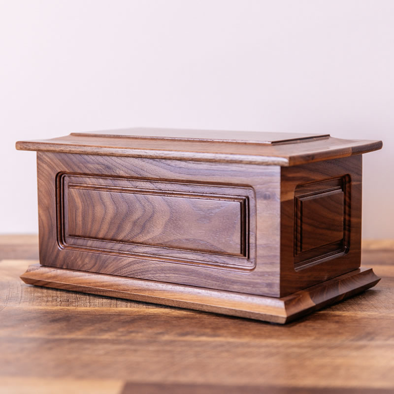 Walnut — Solid walnut, raised panel