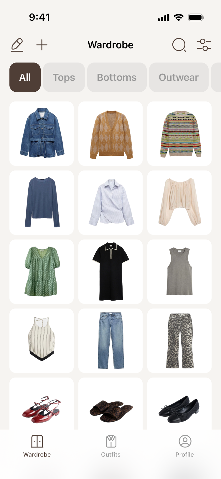 ROBE App Wardrobe View