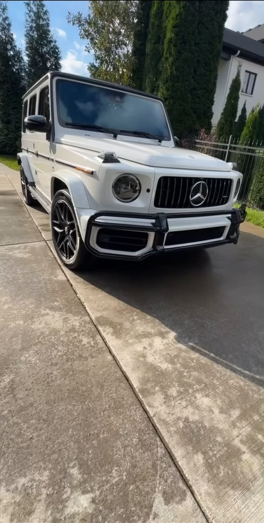 White luxury SUV prepared for delivery