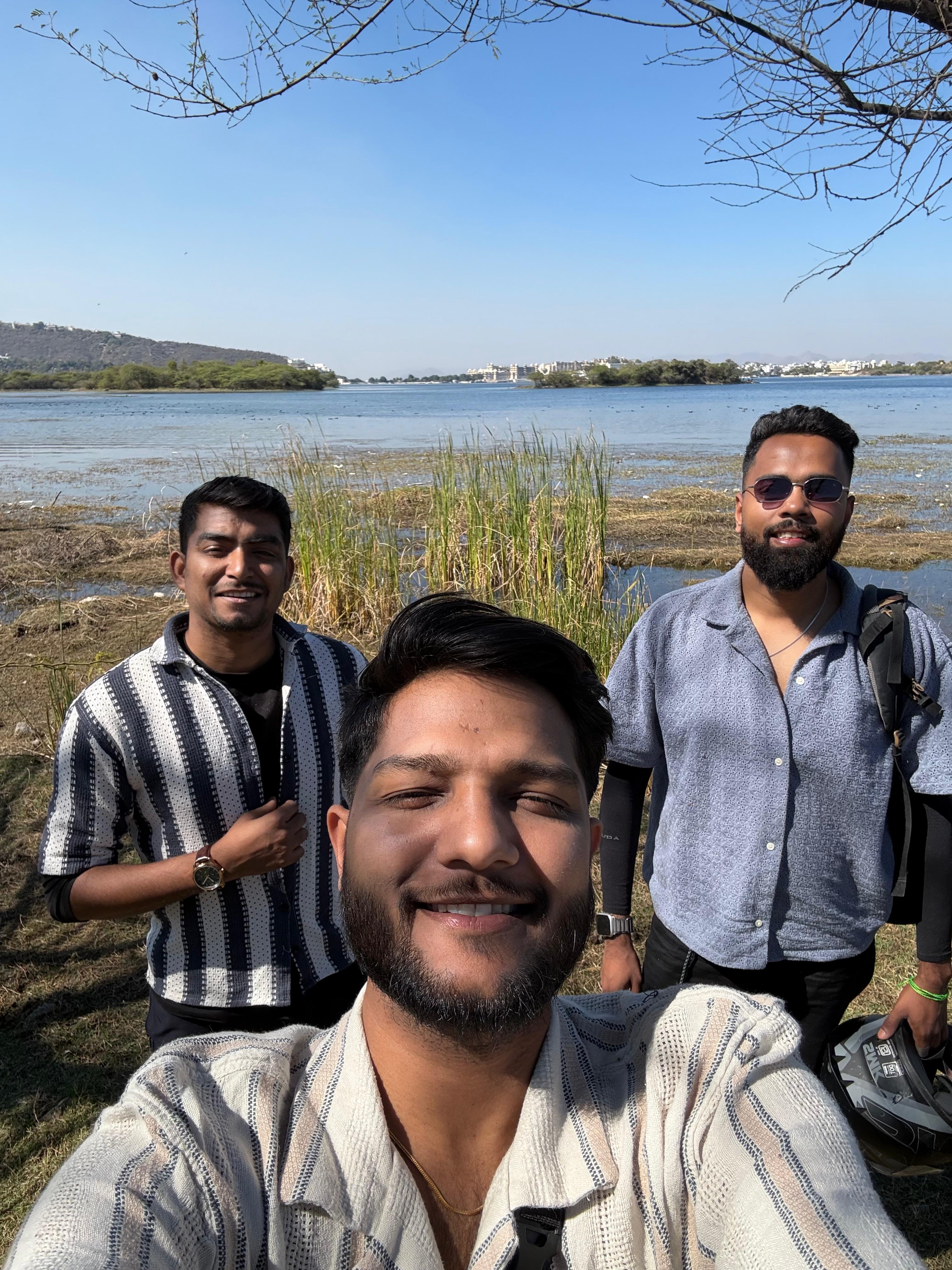 The Himalayan Rentals founding team relaxing outdoors.