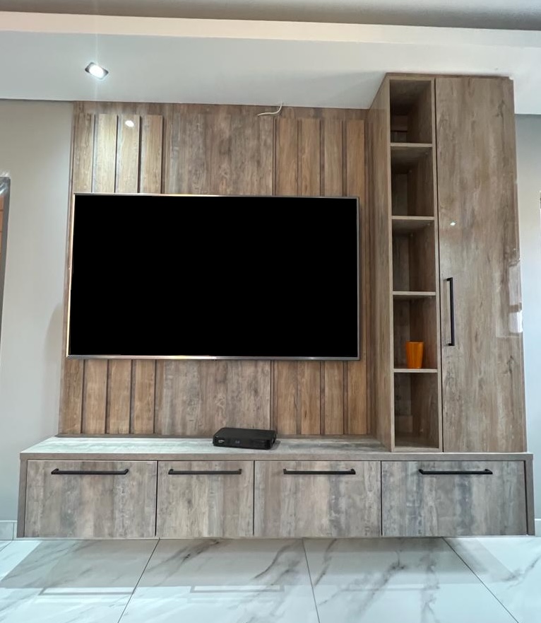 Rustic Wood TV Wall