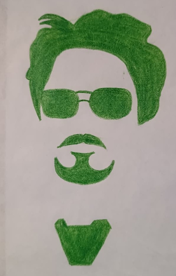 Leyes de Gestalt - Retrato minimalista en verde