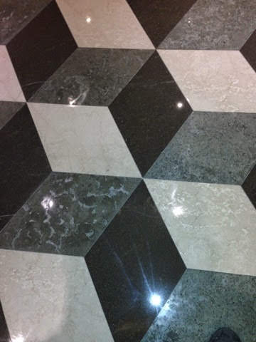 Polished marble floor