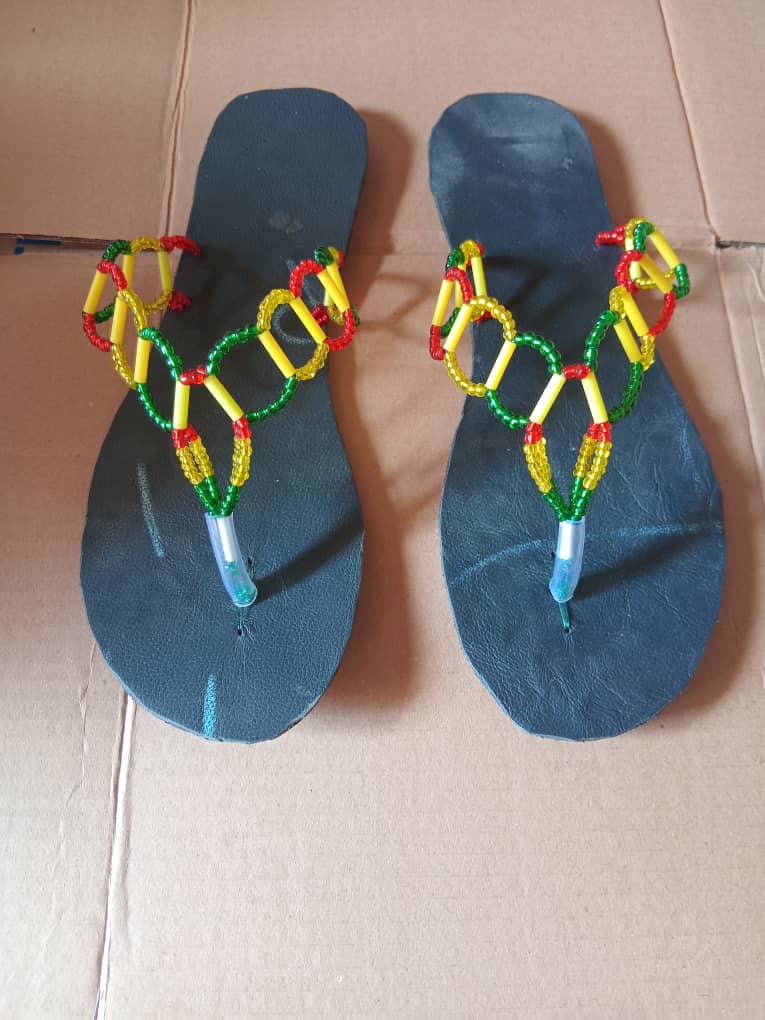 Patterned Beaded Sandals