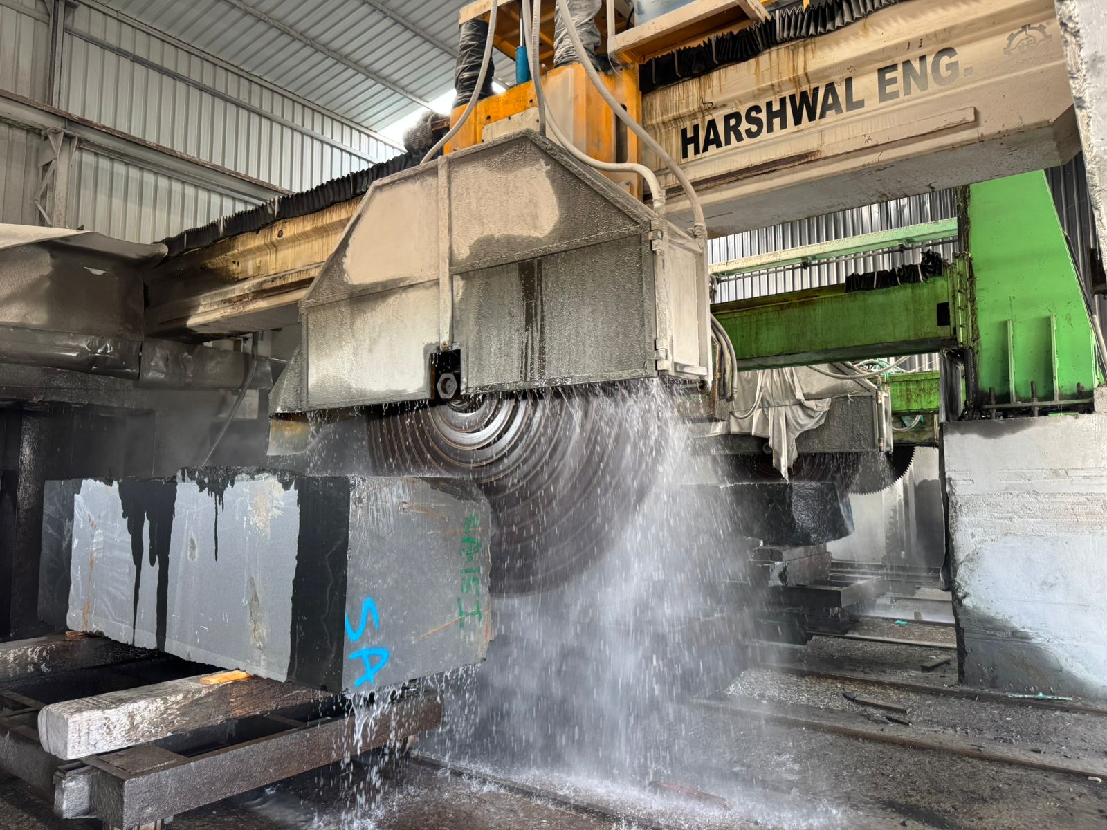 Water jet cutting and granite processing