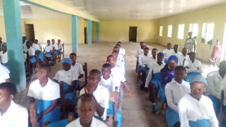 Students in classroom education program