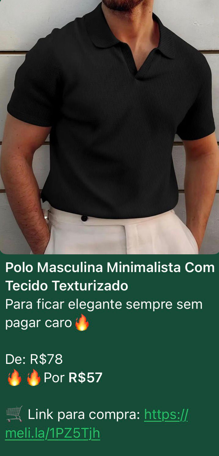 Promoção Polo Masculina - De R$78 por R$57