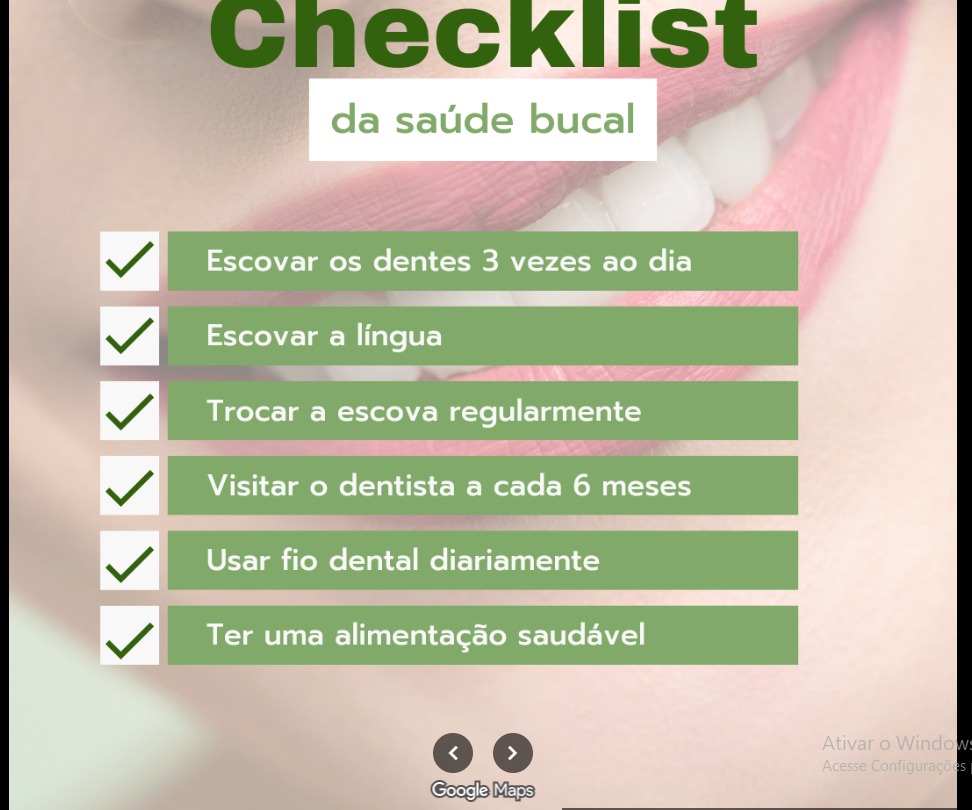 Checklist de saúde bucal