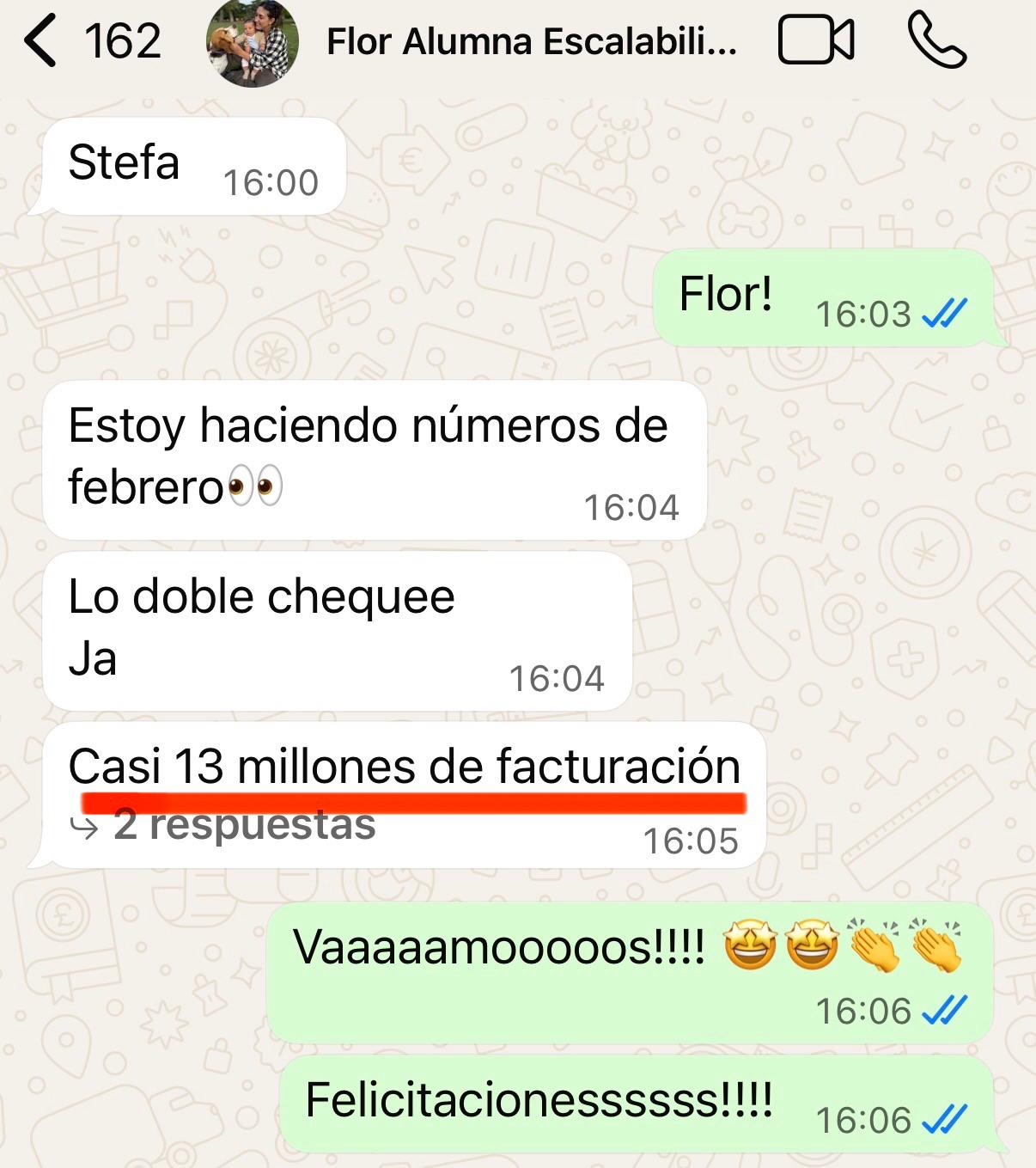Flor: Casi 13 millones de facturación