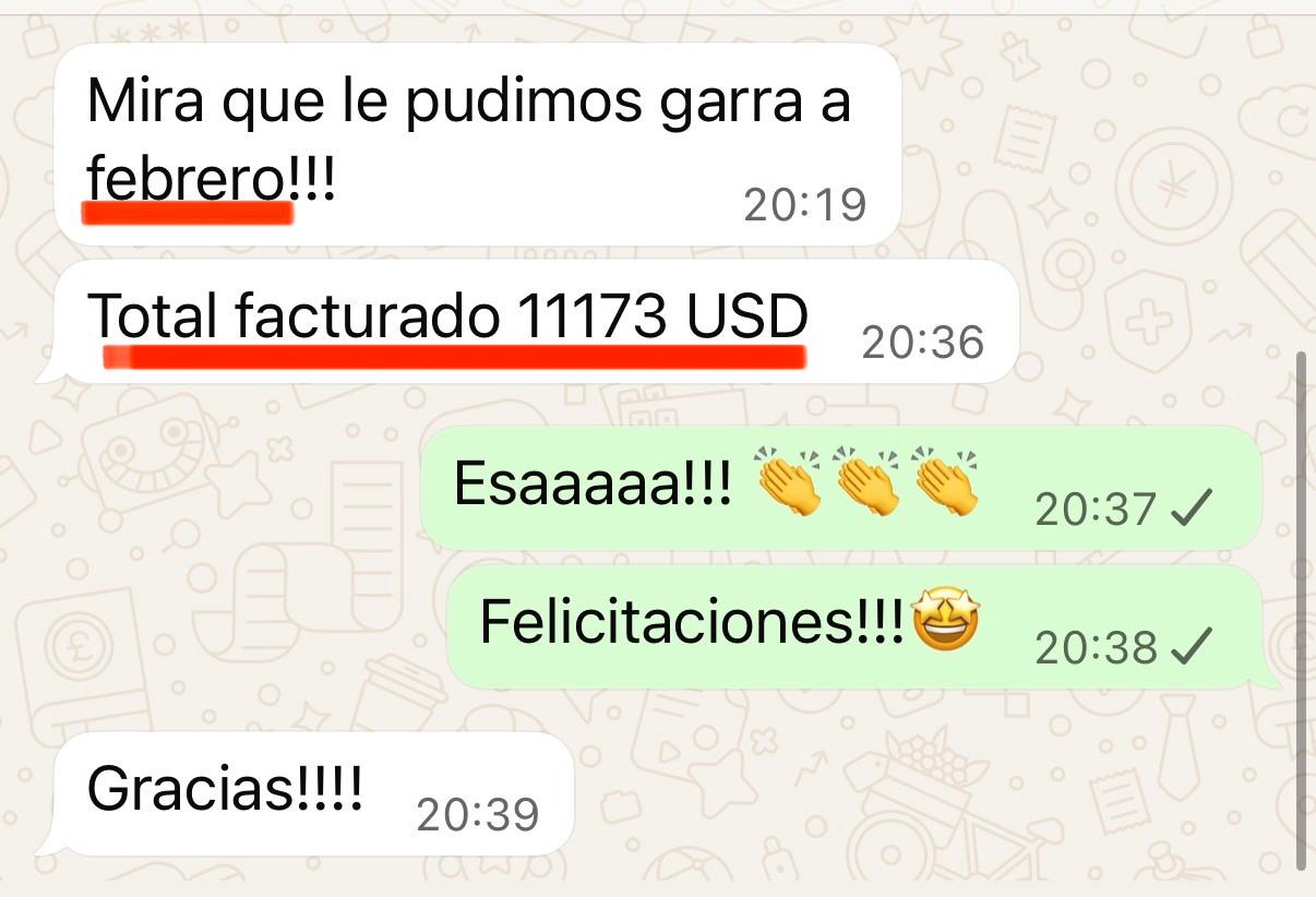 Total facturado 11,173 USD en un mes
