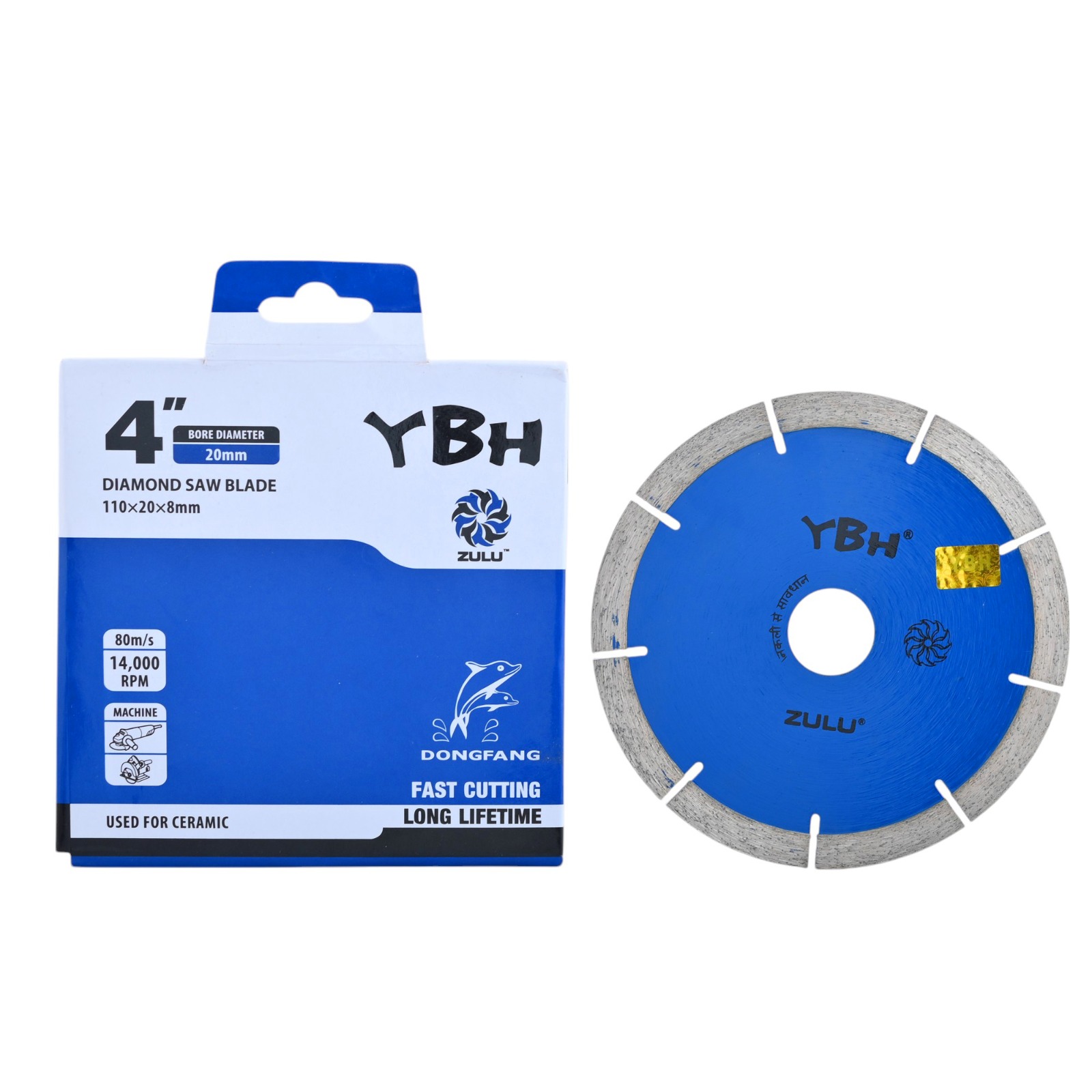 YBH Blue Ceramic Blade 4"