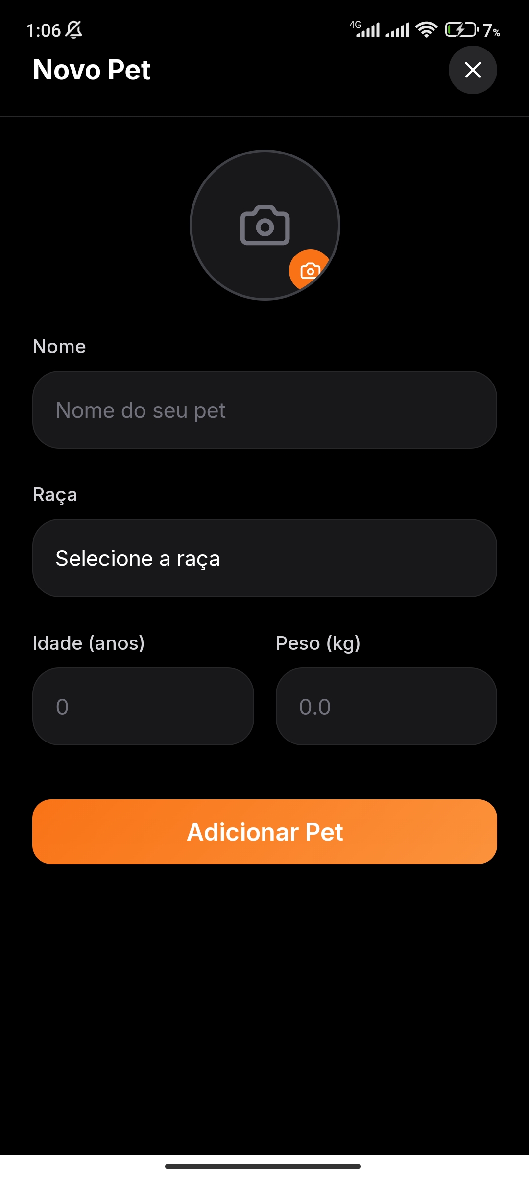 Cadastre seu pet