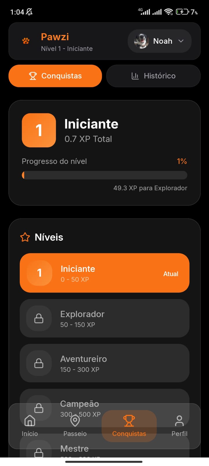 Sistema de niveis e conquistas
