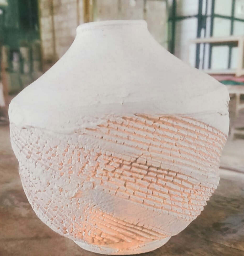 Textured ceramic vase