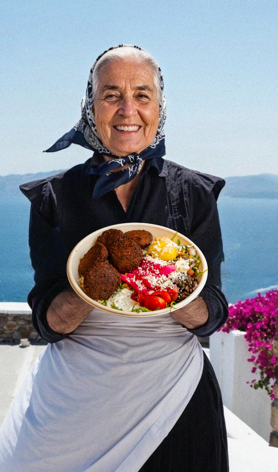 Abuela griega con bowl KYVA