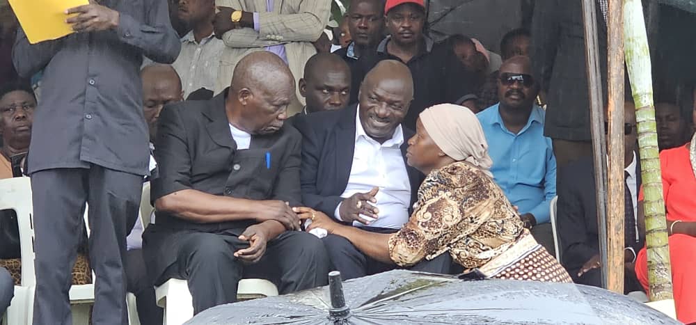 Family moment at service