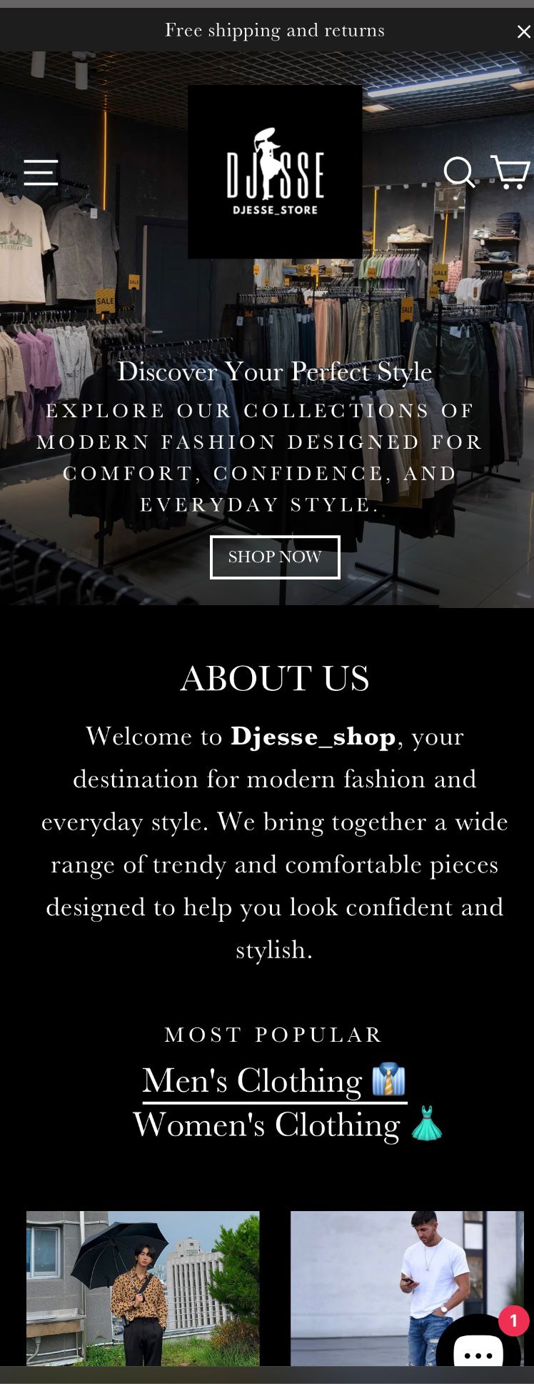 Djesse Store Premium Landing Page - After Victor Zane redesign