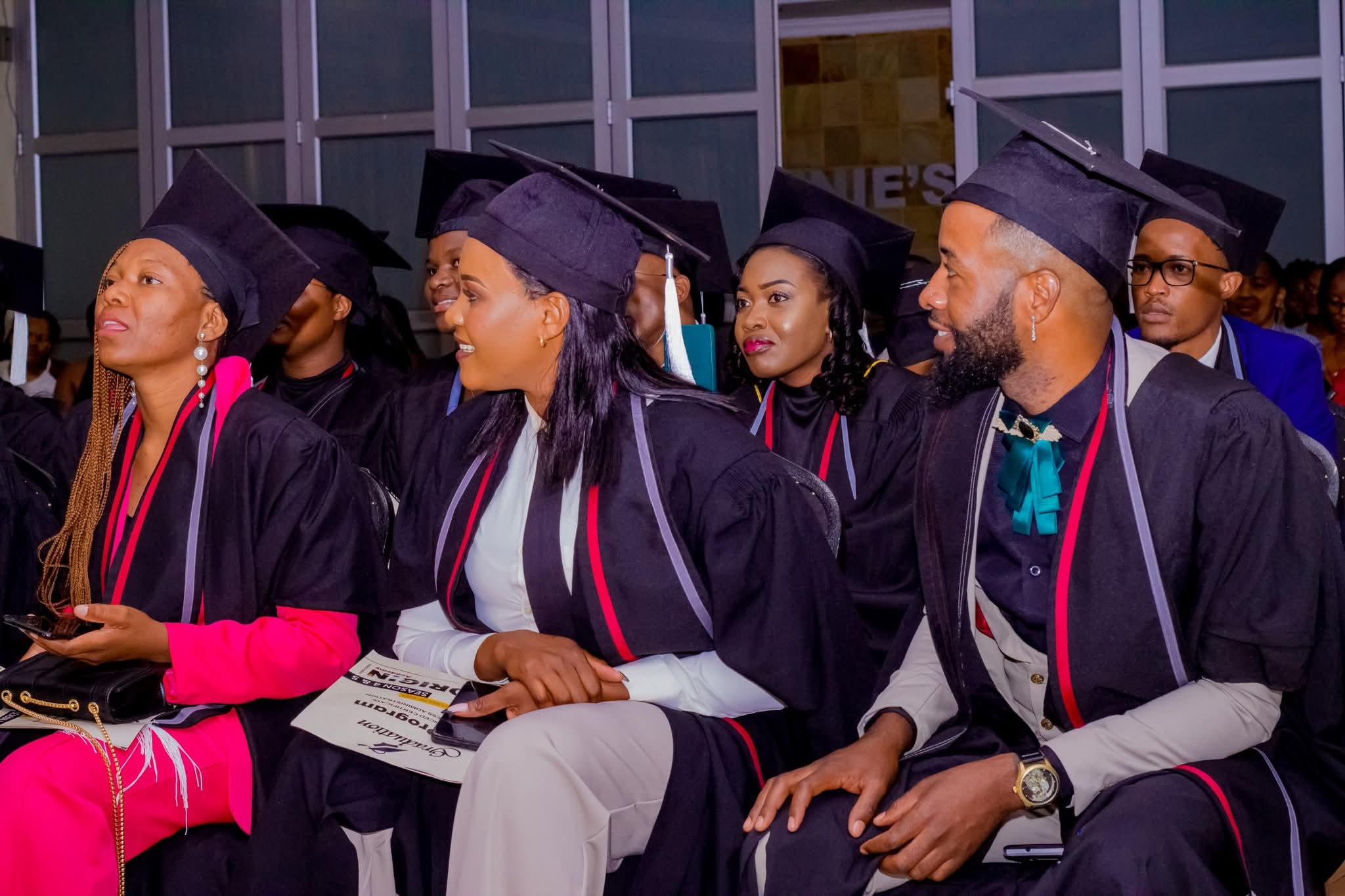 Graduates at ceremony