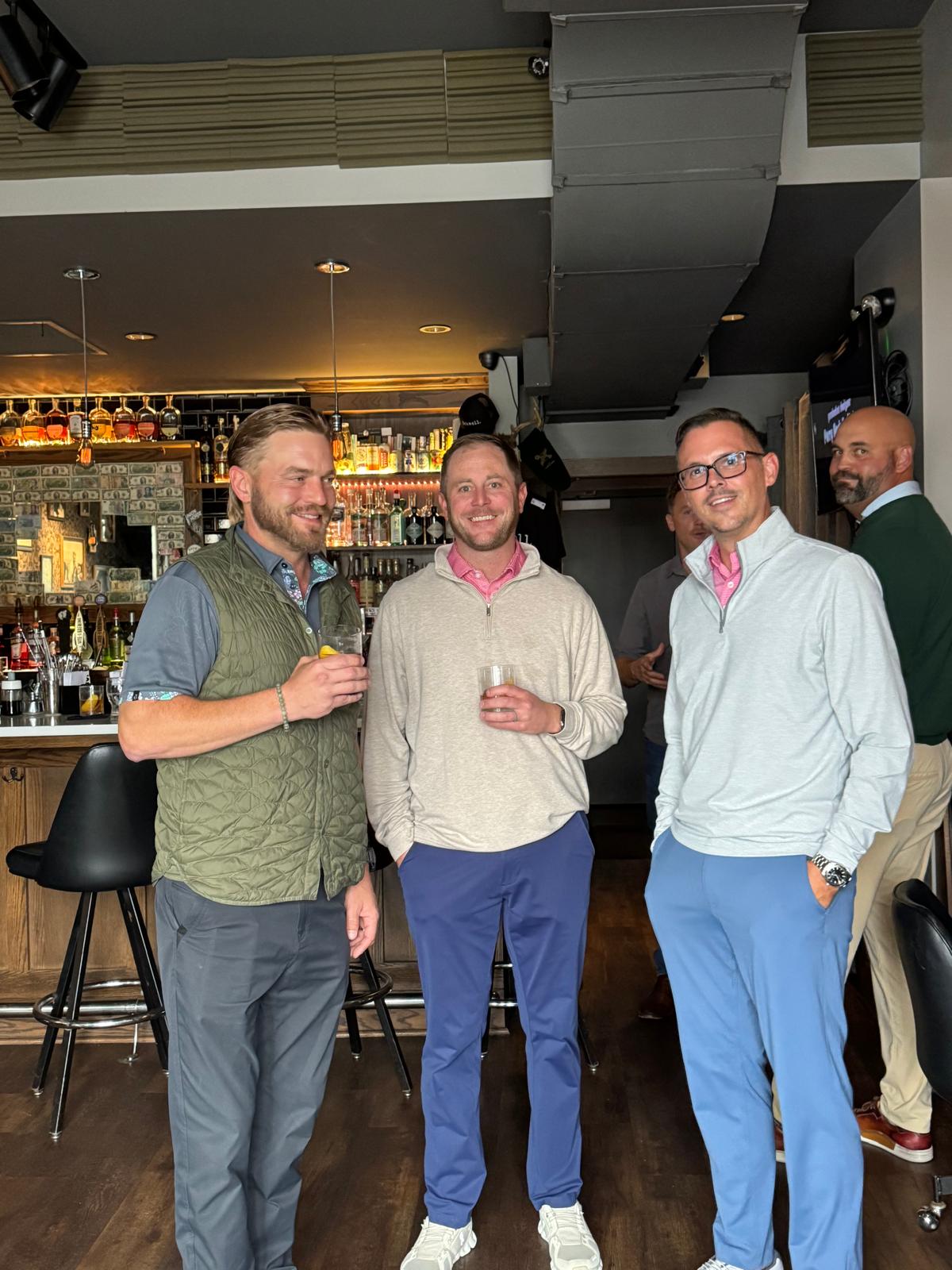 Founders networking at the bar