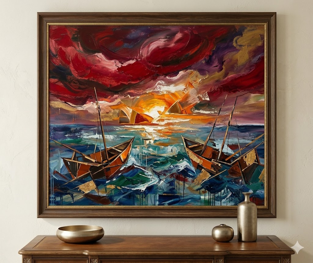 Dramatic sunrise shipwreck