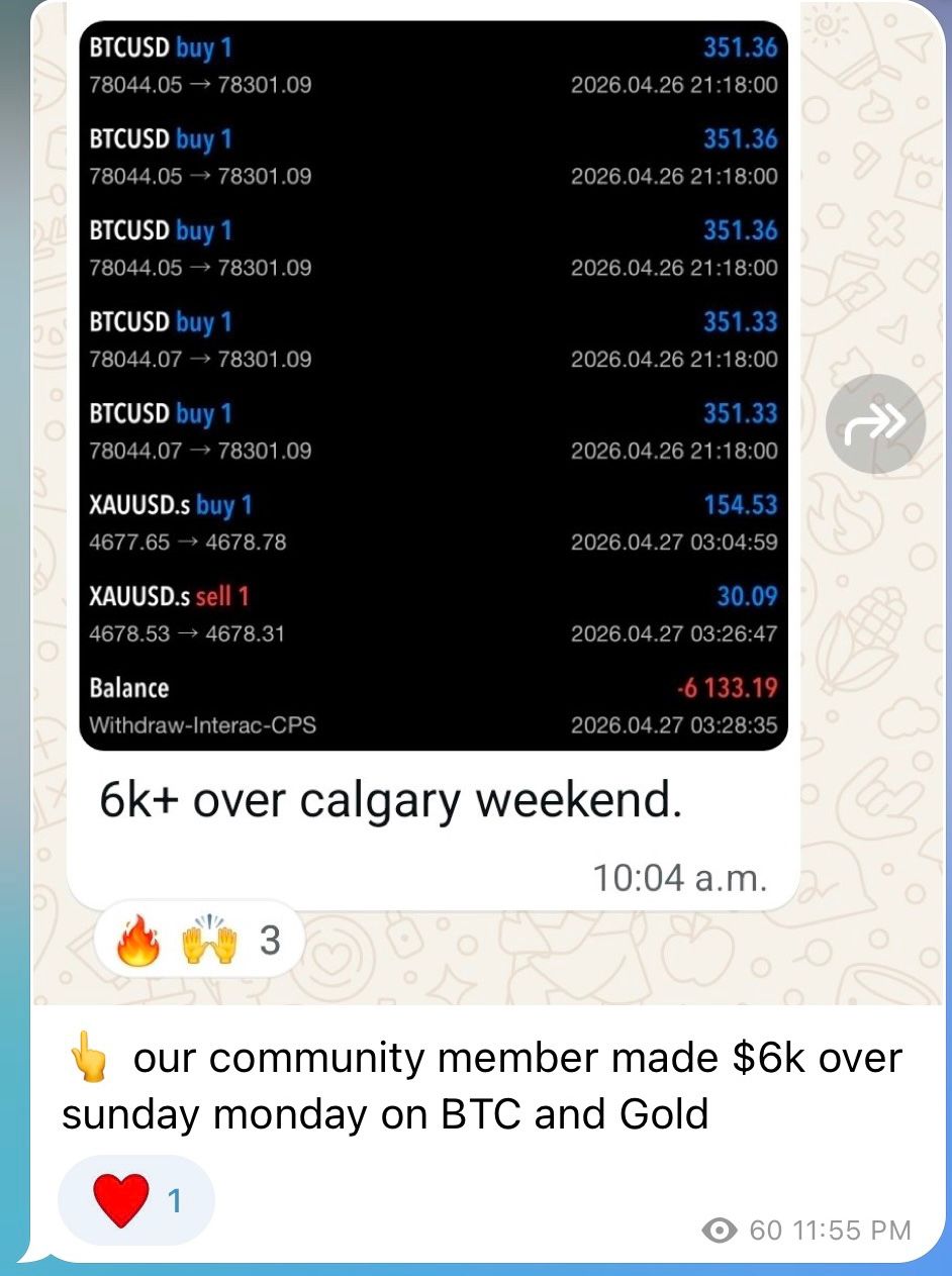 Community member made $6k over weekend on BTC and Gold