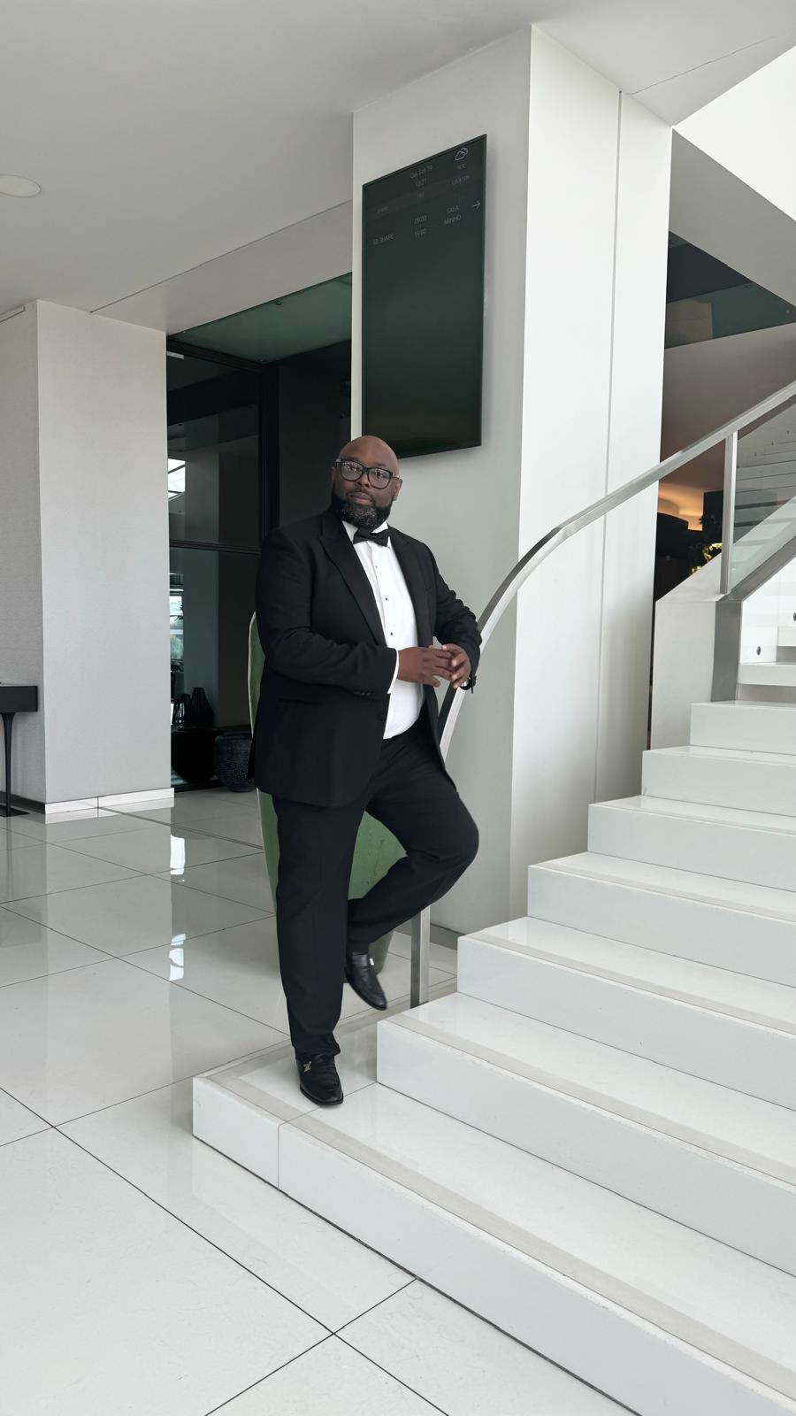 Formal Staircase Pose