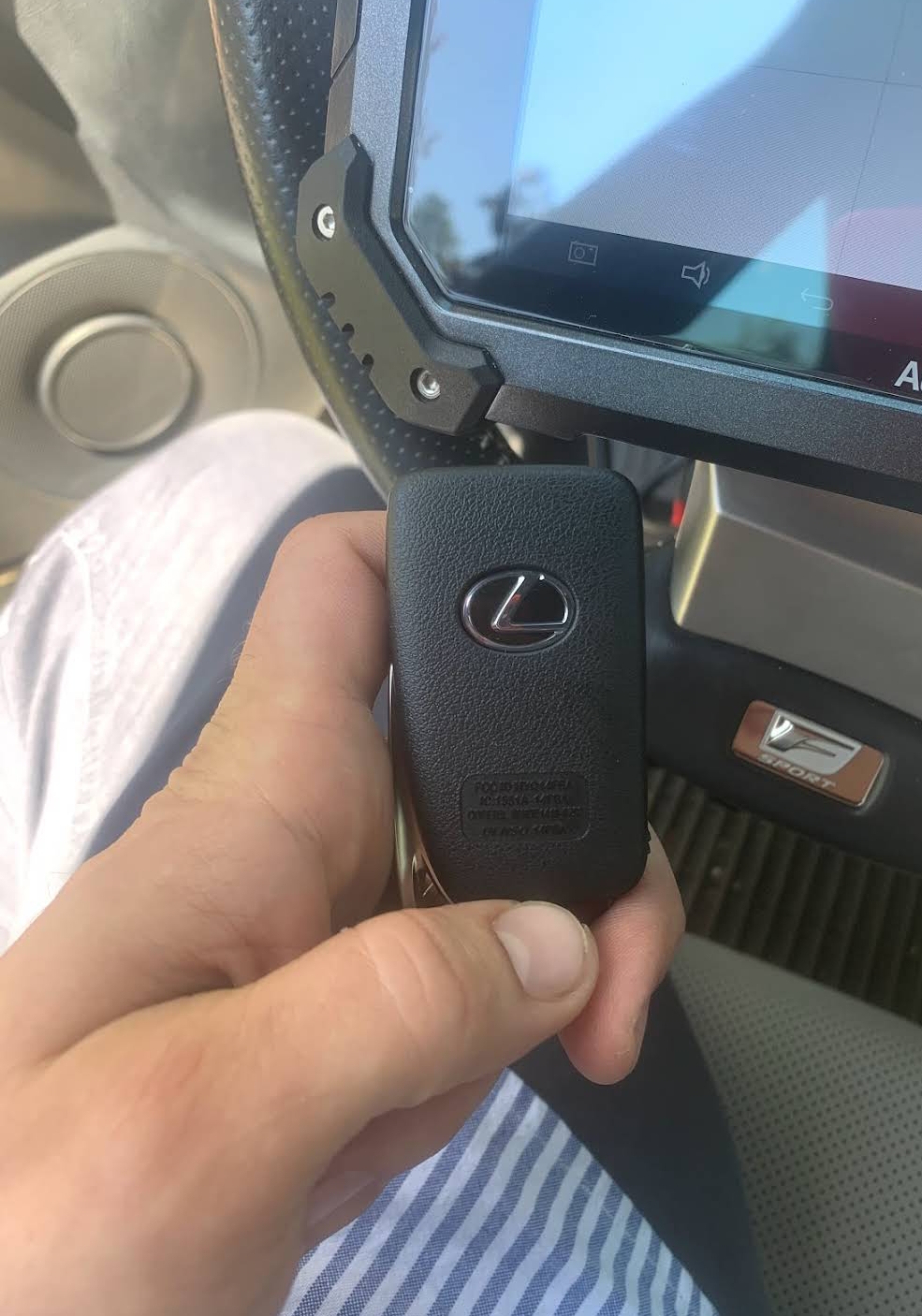 Lexus F Sport smart key with programming tablet