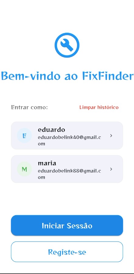 Fix Finder - Ecrã de Login