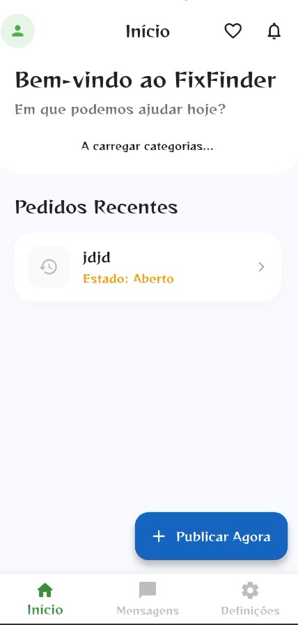 Fix Finder - Ecrã Inicial