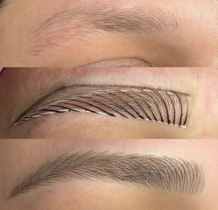 Micropigmentación de cejas - antes, durante y después