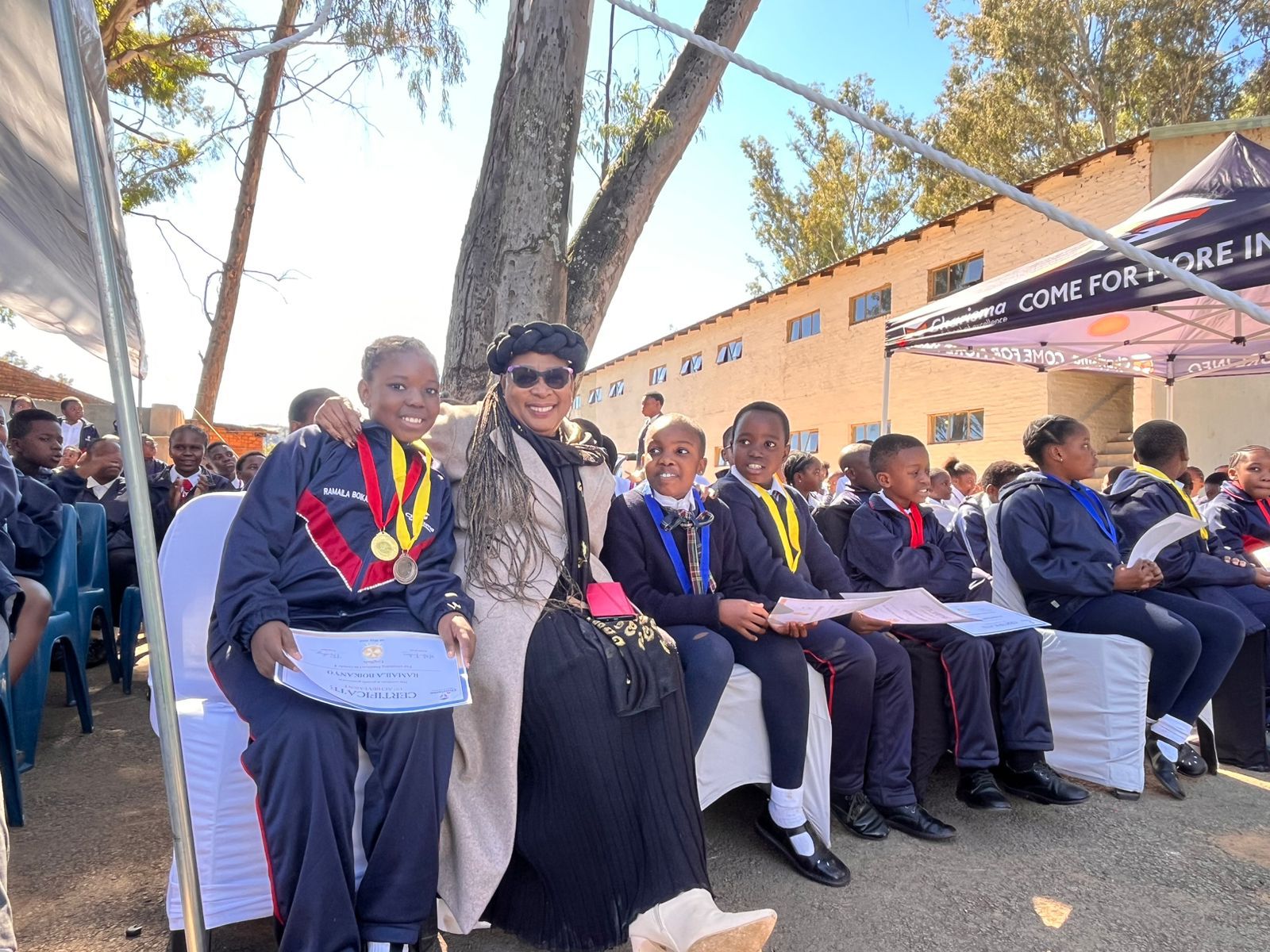 Students with Parents at Awards