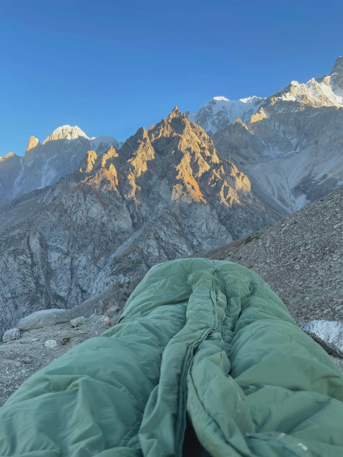 Mountain camping sunrise