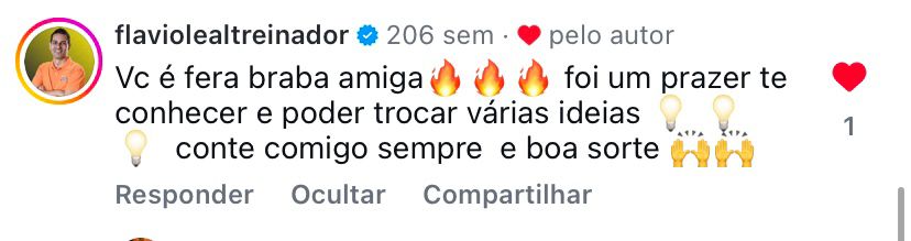 Depoimento flaviolealtreinador - Instagram
