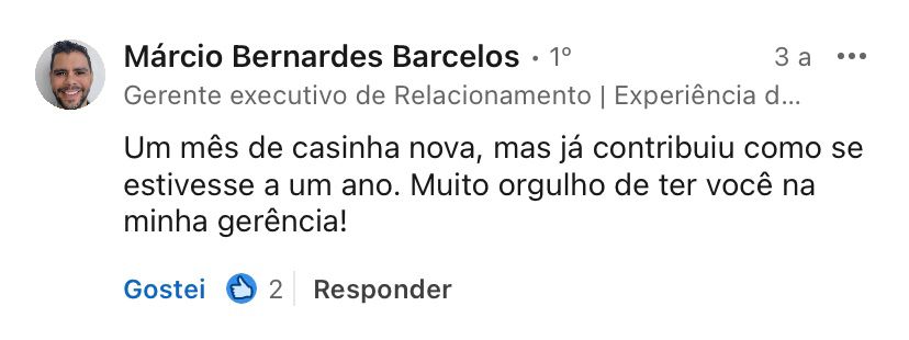 Depoimento Márcio Bernardes Barcelos - LinkedIn