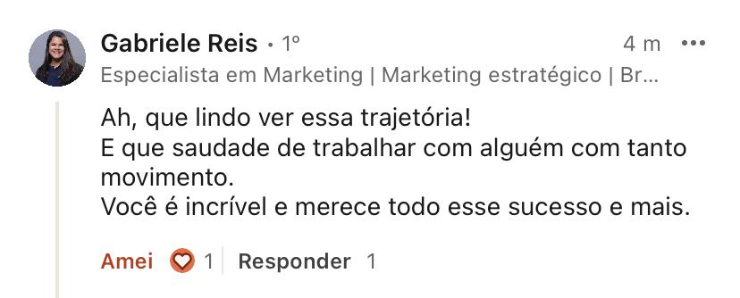 Depoimento Gabriele Reis - LinkedIn