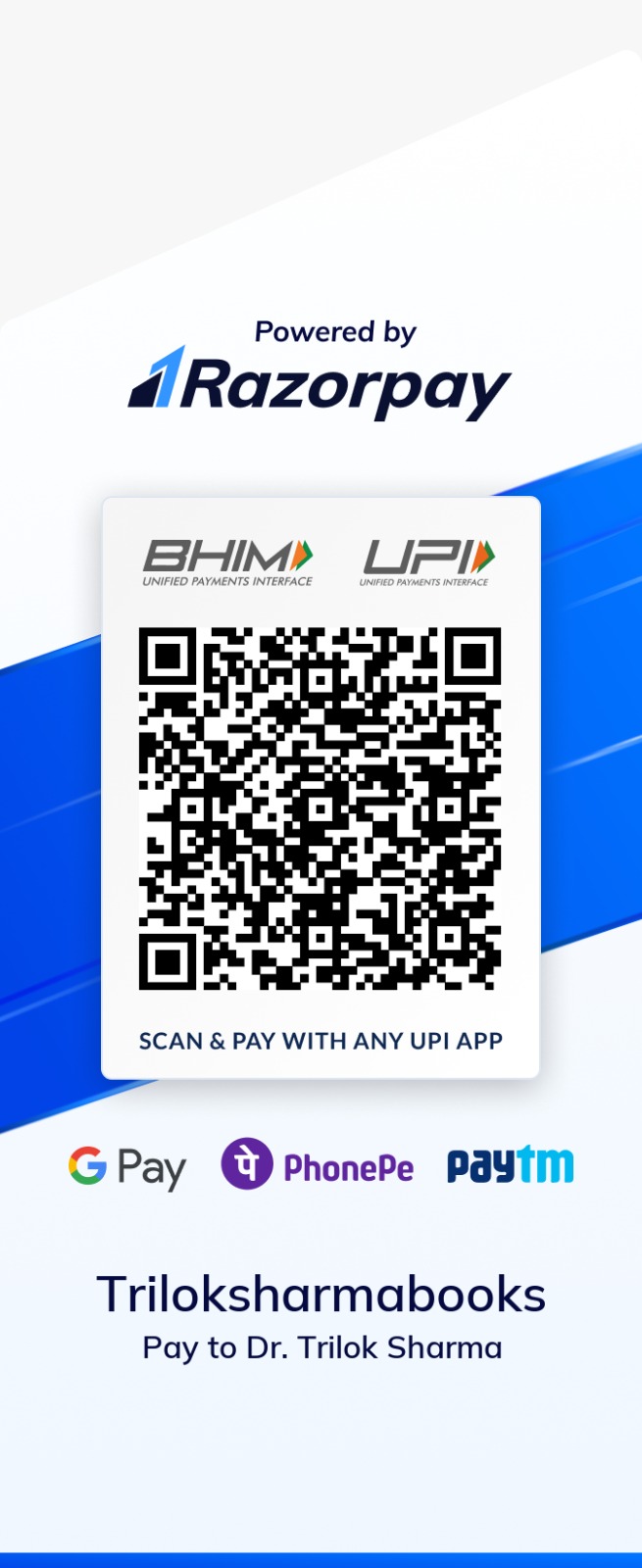 Razorpay UPI QR Code - Pay to Dr. Trilok Sharma