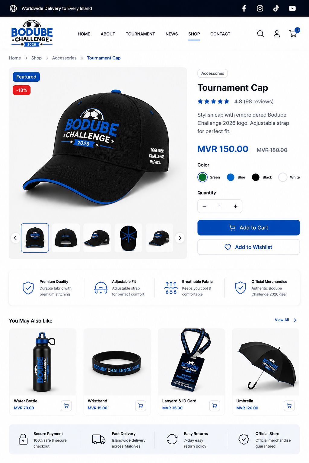 Tournament Cap