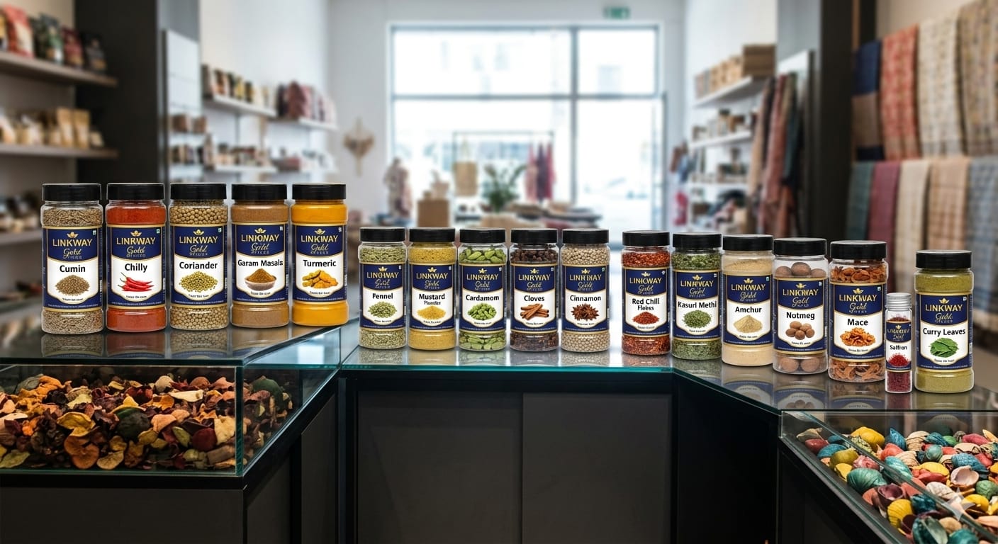 LINKWAY Gold Spices - Premium Store Display