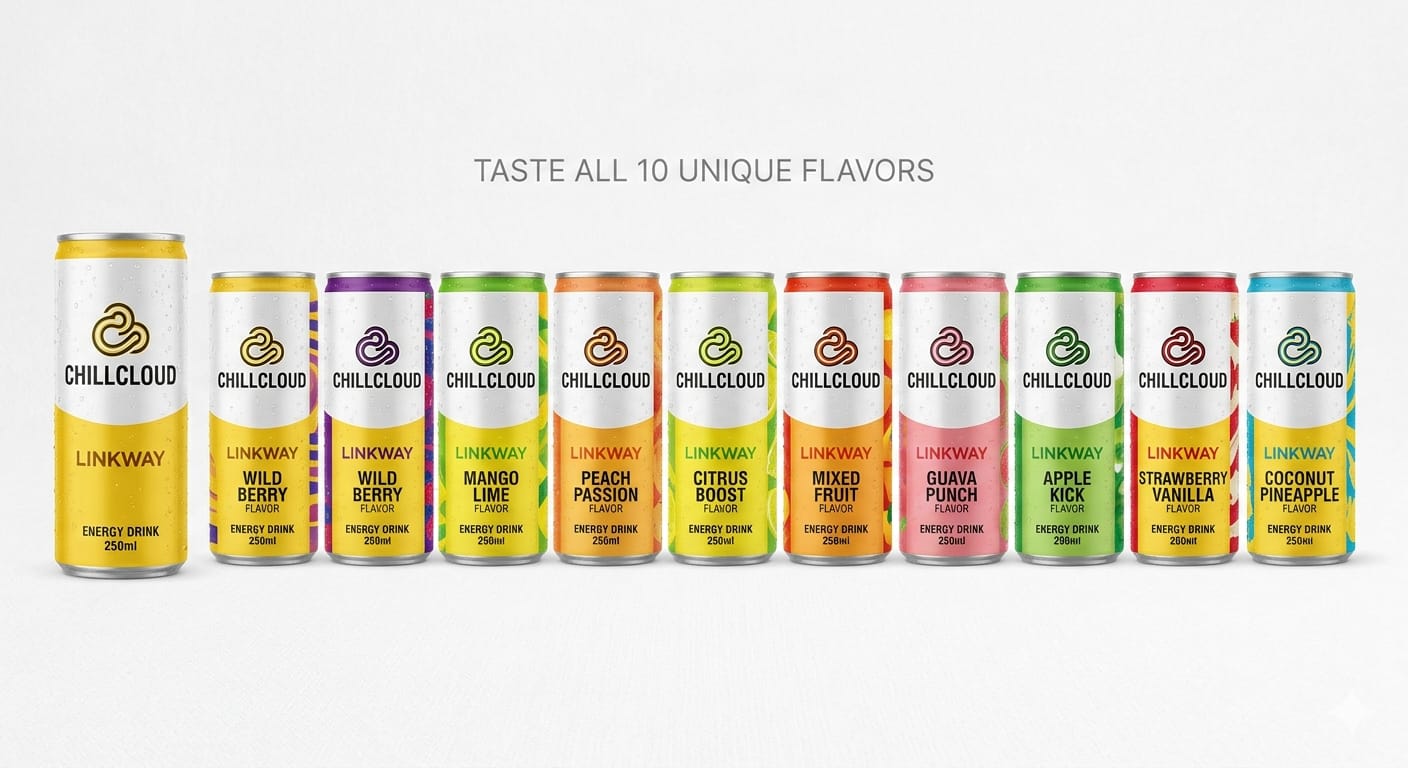 Chillcloud Energy Drink - Taste All 10 Unique Flavors