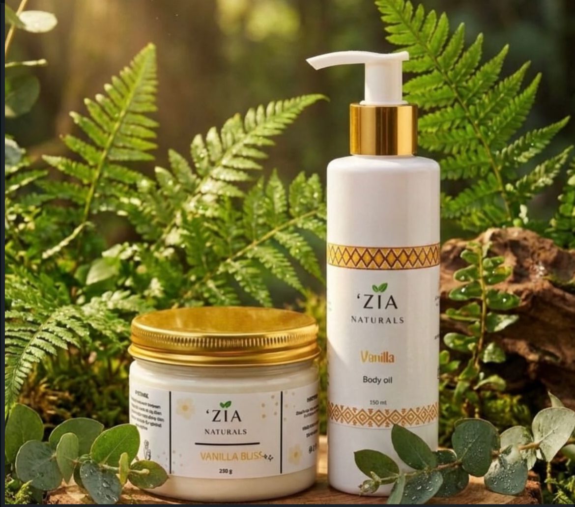 Zia Naturals Glow Bundle with Vanilla body oil and body butter