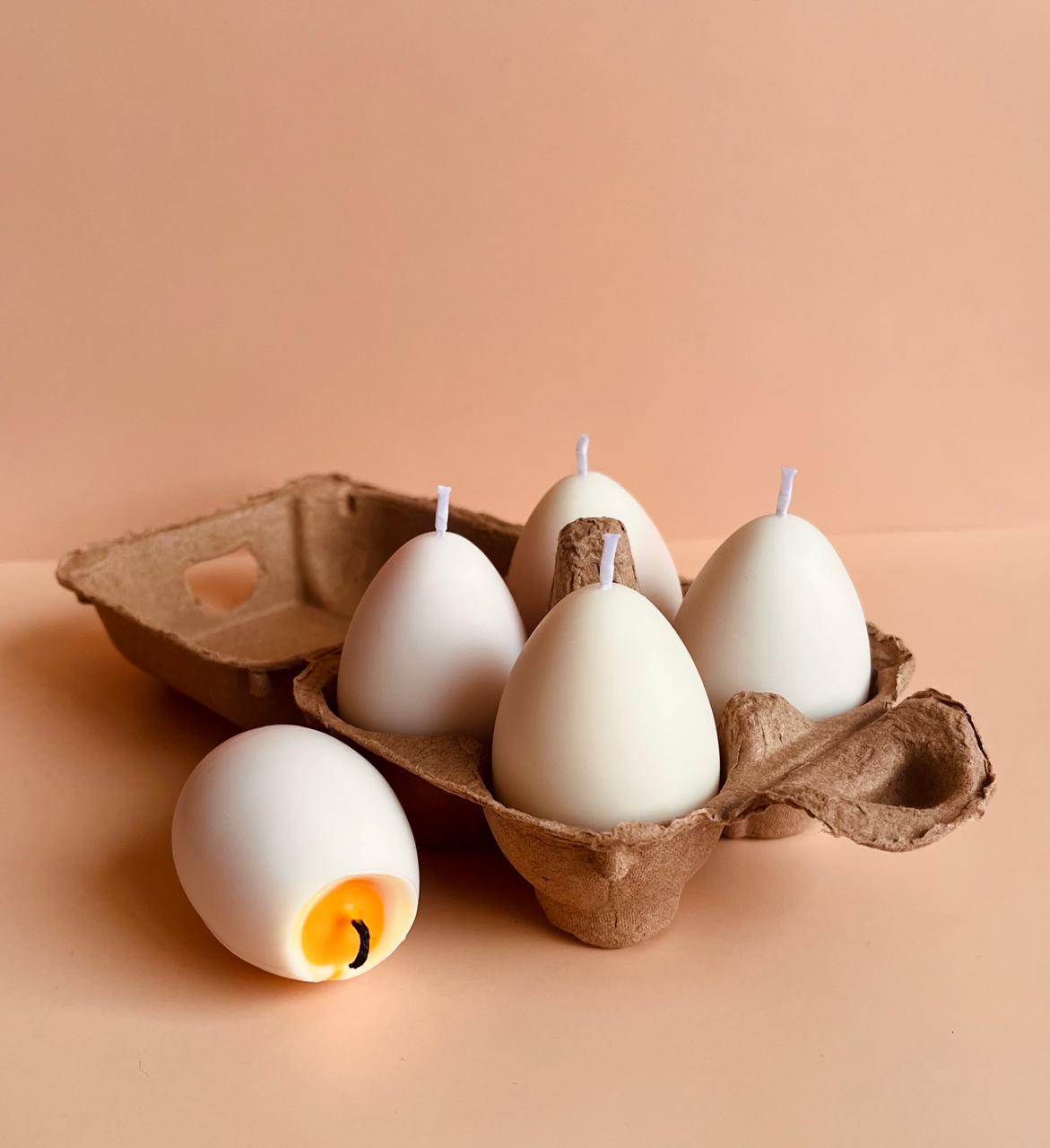 Vela caja de huevos artesanal