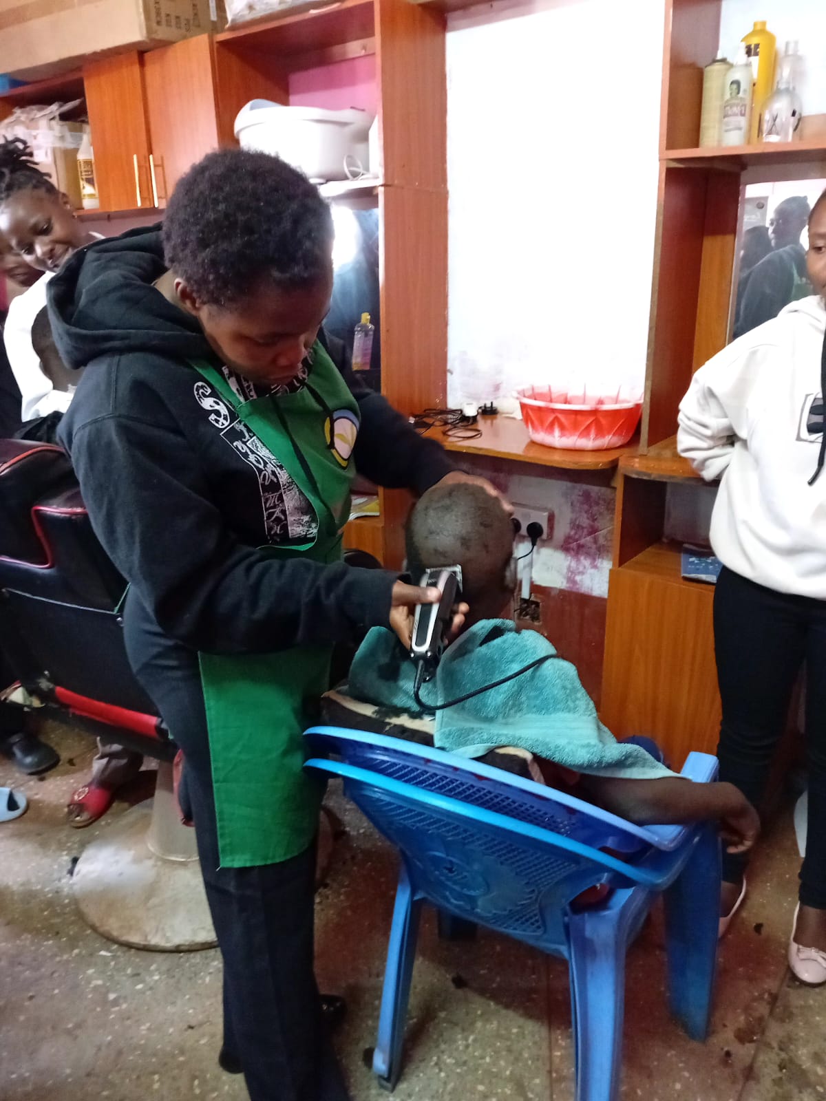 Hairdressing & Beauty students at Nyaga VTC